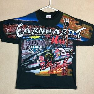 VTG Dale Earnhardt Sr NASCAR The Man Allover‎ Racing Graphic Print Shirt Men’s L
